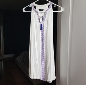 Sequin Hearts Embroidered white dress